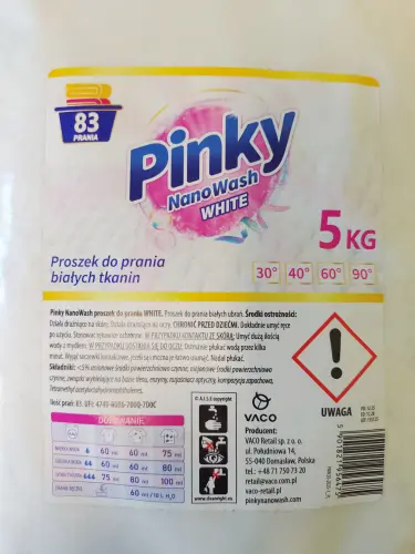 Proszek do prania Pinky NanoWash White 5kg